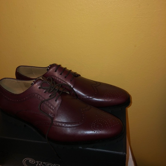 Burgundy Wingtip Dress Shoes Size 11.5 - Picture 1 of 4
